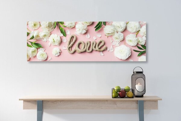 Tablou cu inscripție Love în design romantic