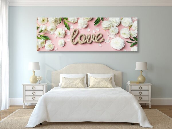 Tablou cu inscripție Love în design romantic