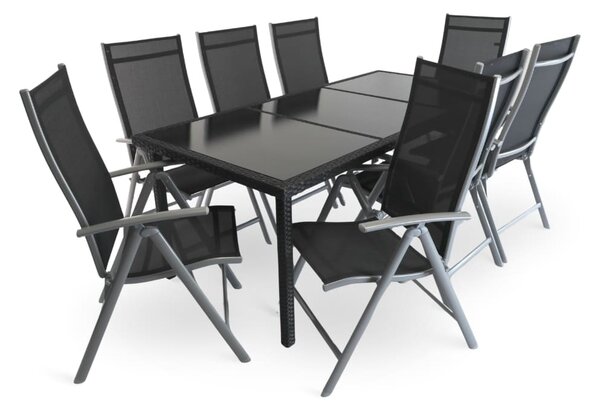 Set gradina Orsino - 8 locuri, negru / gri