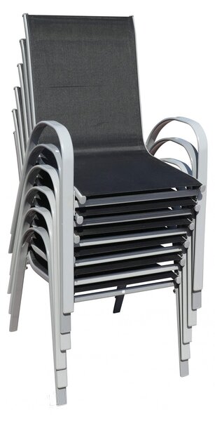 Set gradina Lucio 2, dreptunghi - 4 locuri, negru / gri