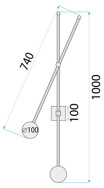 Lampa de perete APP1594-2W gold