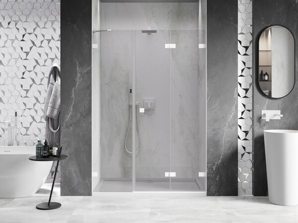 Mexen Lunar-F, ușă de duș pliabilă dreapta 110 cm, sticlă transparentă de 8 mm, profil alb, 836S-110-050-20-00-P