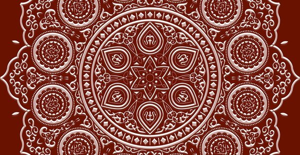 Tablou Mandala etnică fină în design vișiniu