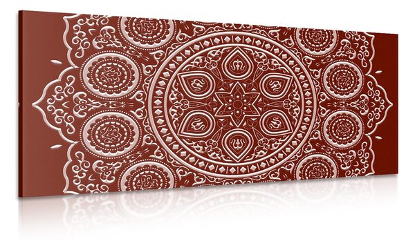 Tablou Mandala etnică fină în design vișiniu