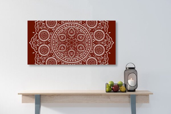 Tablou Mandala etnică fină în design vișiniu
