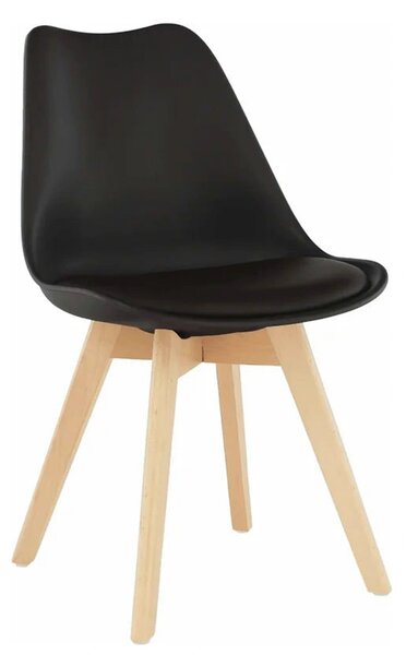 Scaun BALI 2 NEW, maro inchis/fag, piele ecologica/lemn, 48x56x80 cm