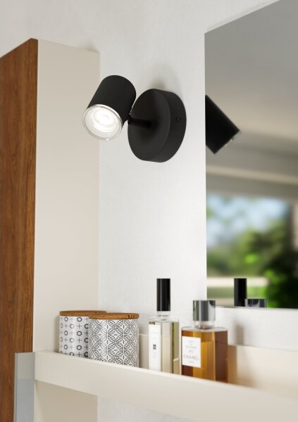 Eglo 901964 - Aplica spot de perete pentru baie CONSUMA, 1xGU10/5W/230V, IP44, negru