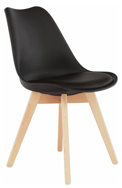 Scaun BALI 2 NEW, maro inchis/fag, piele ecologica/lemn, 48x56x80 cm