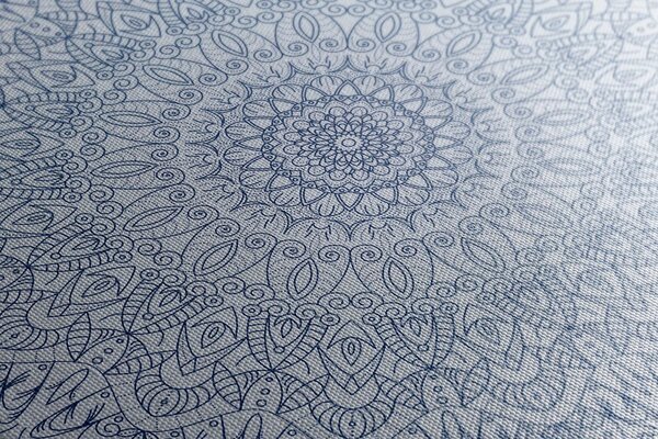 Tablou Mandala decorativă detaliată în culoarea albastră