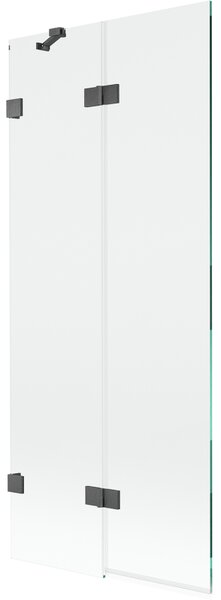 Mexen Lunar, paravan de cadă cu 2 aripi, stânga, 80 x 150 cm, sticlă transparentă, grafit, 897-080-100-66-00-L