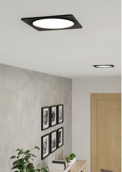Eglo 901392 - Plafonieră LED FUEVA, 10,5 W, 230 V, 16,6 x 16,6 cm, negru