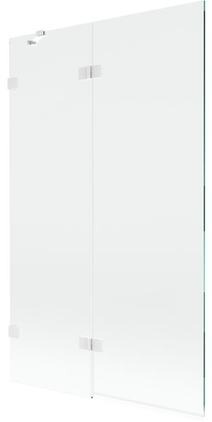 Mexen Lunar, paravan de cadă cu 2 aripi stânga 110 x 150 cm, sticlă transparentă, alb, 897-110-100-20-00-L