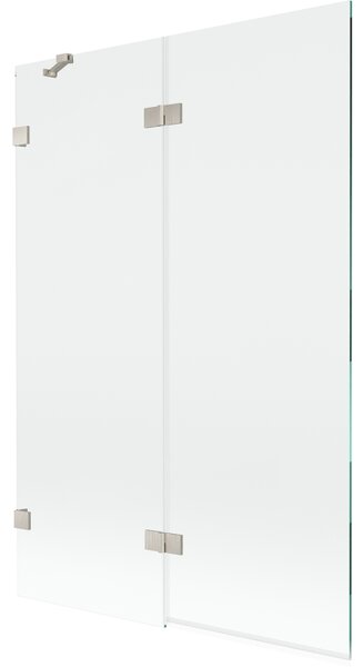 Mexen Lunar, paravan de cadă cu 2 aripi, stânga, 120 x 150 cm, sticlă transparentă, oțel periat, 897-120-100-97-00-L