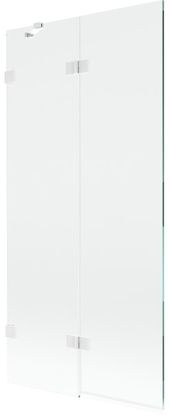 Mexen Lunar, paravan de cadă cu 2 aripi stânga 90 x 150 cm, sticlă transparentă, alb, 897-090-100-20-00-L