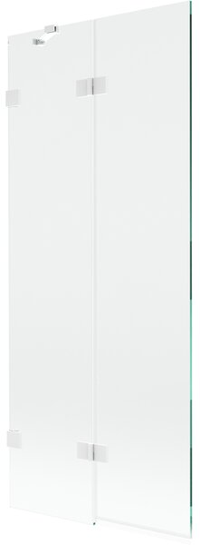 Mexen Lunar, paravan de cadă cu 2 aripi stânga 80 x 150 cm, sticlă transparentă, alb, 897-080-100-20-00-L