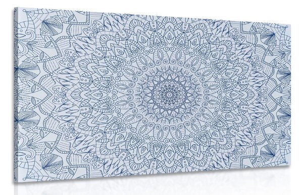 Tablou Mandala decorativă detaliată în culoarea albastră