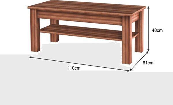 Masuta de cafea CHERIS 9, prun, DTD laminat, 110x61x48 cm