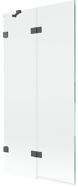 Mexen Lunar, paravan de cadă cu 2 aripi stânga 90 x 150 cm, sticlă transparentă, grafit, 897-090-100-66-00-L