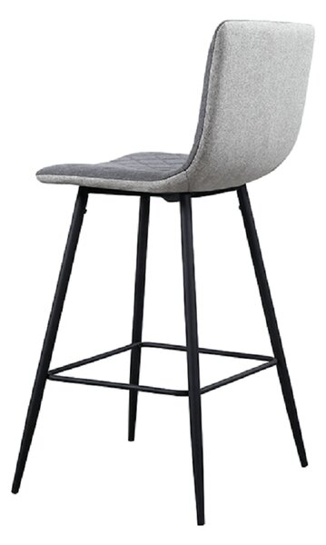 Scaun bar TORANA, gri/negru, stofa clasica/metal, 41x52x106 cm