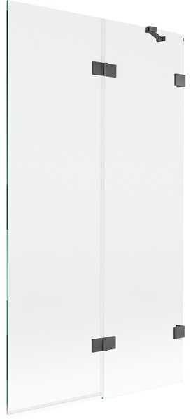 Mexen Lunar, paravan de cadă cu 2 aripi, dreapta, 100 x 150 cm, sticlă transparentă, grafit, 897-100-100-66-00-P