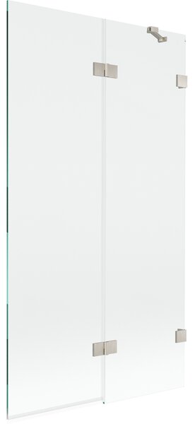 Mexen Lunar, paravan de cadă cu 2 aripi, dreapta, 100 x 150 cm, sticlă transparentă, oțel periat, 897-100-100-97-00-P