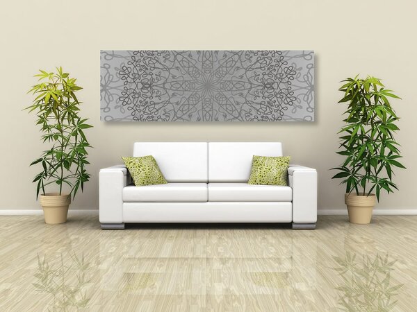 Tablou ornament circular gri