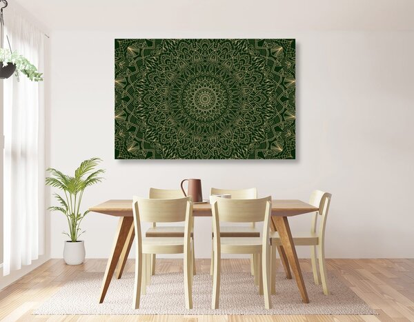 Tablou Mandala ornamentată detaliată în verde