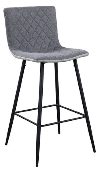 Scaun bar TORANA, gri/negru, stofa clasica/metal, 41x52x106 cm