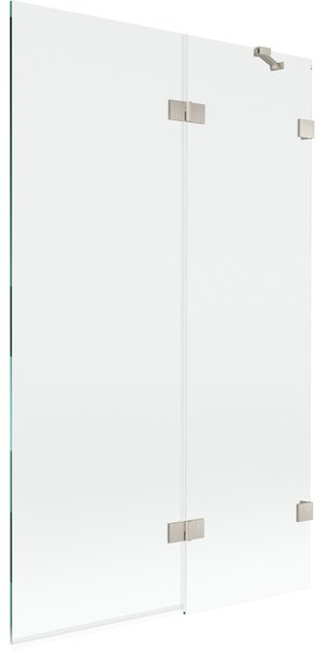 Mexen Lunar, paravan de cadă cu 2 aripi, dreapta, 110 x 150 cm, sticlă transparentă, oțel periat, 897-110-100-97-00-P