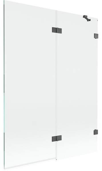 Mexen Lunar, paravan de cadă cu 2 aripi, dreapta, 130 x 150 cm, sticlă transparentă, grafit, 897-130-100-66-00-P