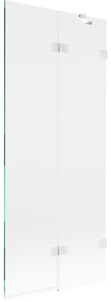Mexen Lunar, paravan de baie cu 2 aripi dreapta 80 x 150 cm, sticlă transparentă, alb, 897-080-100-20-00-P