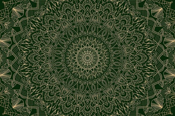 Tablou Mandala ornamentată detaliată în verde