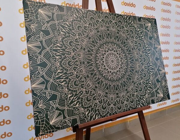 Tablou Mandala ornamentată detaliată în verde
