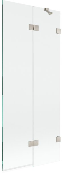 Mexen Lunar, paravan de cadă cu 2 aripi, dreapta, 80 x 150 cm, sticlă transparentă, oțel periat, 897-080-100-97-00-P