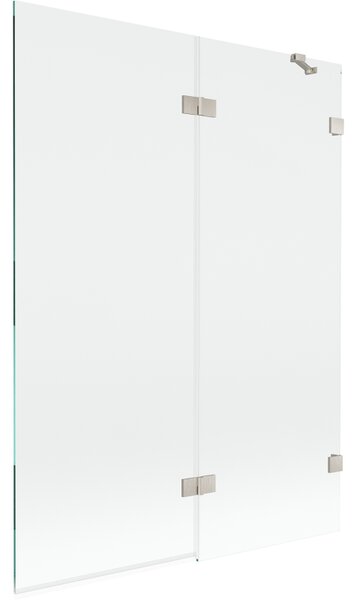 Mexen Lunar, paravan de cadă cu 2 aripi, dreapta, 130 x 150 cm, sticlă transparentă, oțel periat, 897-130-100-97-00-P