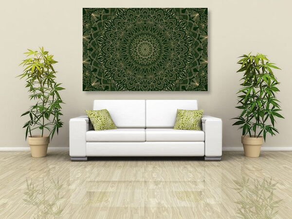 Tablou Mandala ornamentată detaliată în verde