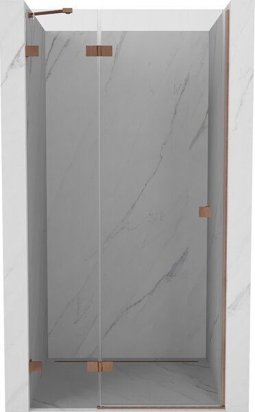 Mexen Lunar, ușă de duș cu balamale pe stânga 70 cm, sticlă transparentă de 8 mm, profil mat cupru, 834-070-000-65-00-L