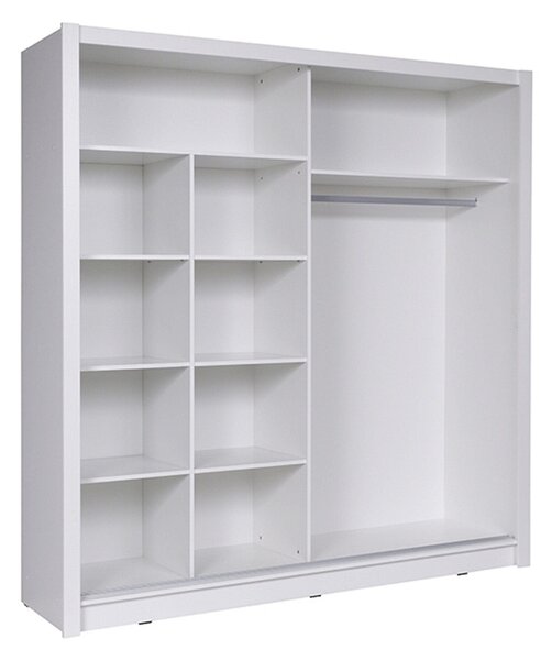 Dressing BIRGAMO TYP 1, alb, DTD laminat, cu 2 usi, 205x63x215 cm