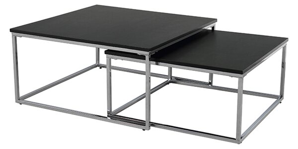 Set 2 masute cafea AMIAS, negru/crom