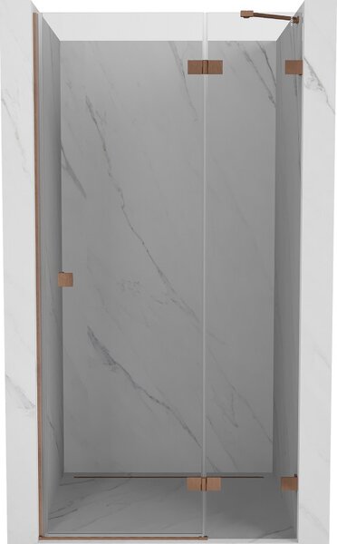 Mexen Lunar, ușă de duș cu balamale dreapta 70 cm, sticlă transparentă de 8 mm, profil mat cupru, 834-070-000-65-00-P