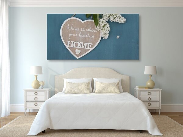 Tablou inimă cu citat - Home is where your heart is