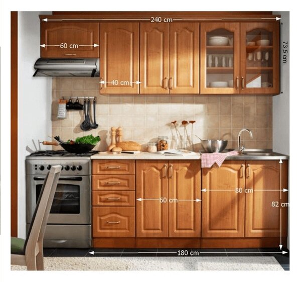 Set bucatarie LORA NEW KLASIK, arin, 240 cm