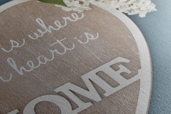 Tablou inimă cu citat - Home is where your heart is