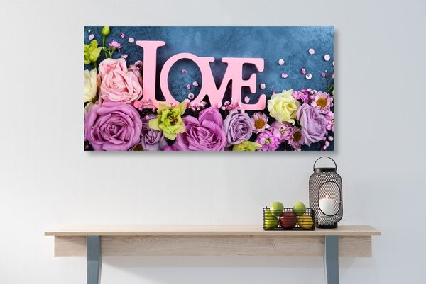 Tablou cu inscripție Love