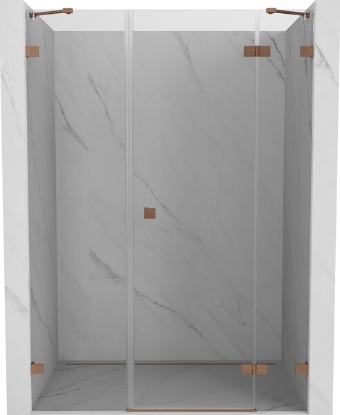 Mexen Lunar, ușă de duș cu balamale pe dreapta 120 cm, sticlă transparentă de 8 mm, profil mat cupru, 834S-120-050-65-00-P