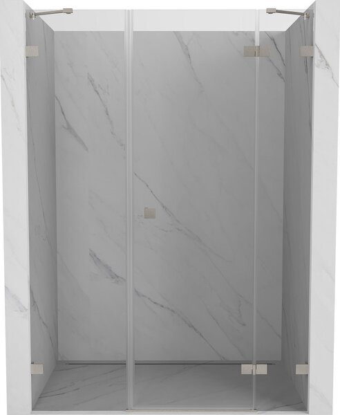 Ușă de duș Mexen Lunar, cu balamale pe dreapta, 120 cm, sticlă transparentă de 8 mm, profil din oțel, 834S-120-050-97-00-P