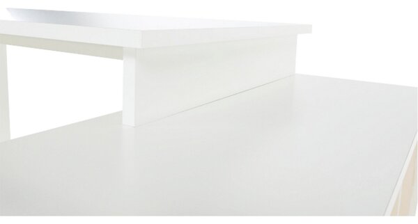 Birou DALTON 2 NEW VE 02, alb/gri, PAL melaminat, 168x138x75 cm