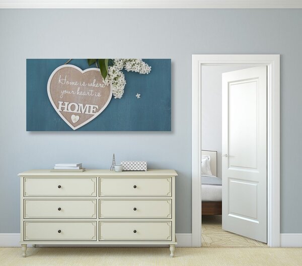 Tablou inimă cu citat - Home is where your heart is