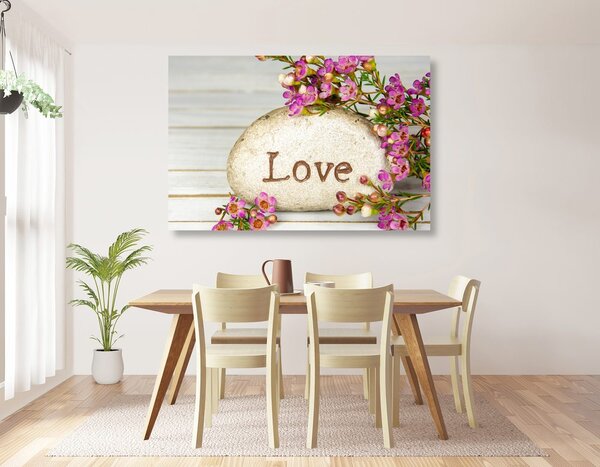 Tablou cu inscripție pe piatră Love