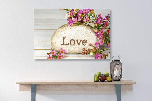 Tablou cu inscripție pe piatră Love